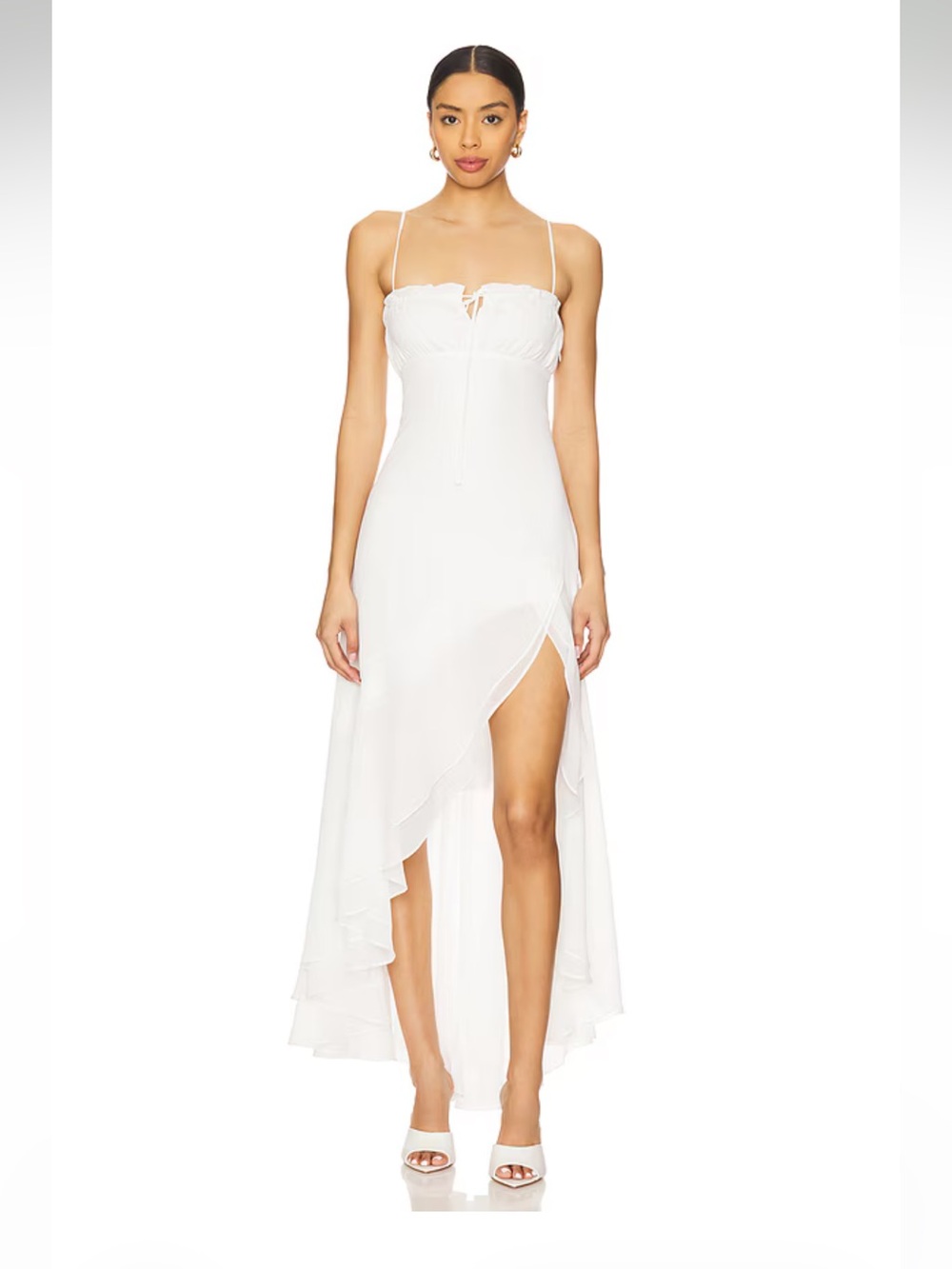 Amanda Uprichard Odelia Ivory High Low Maxi Dress M